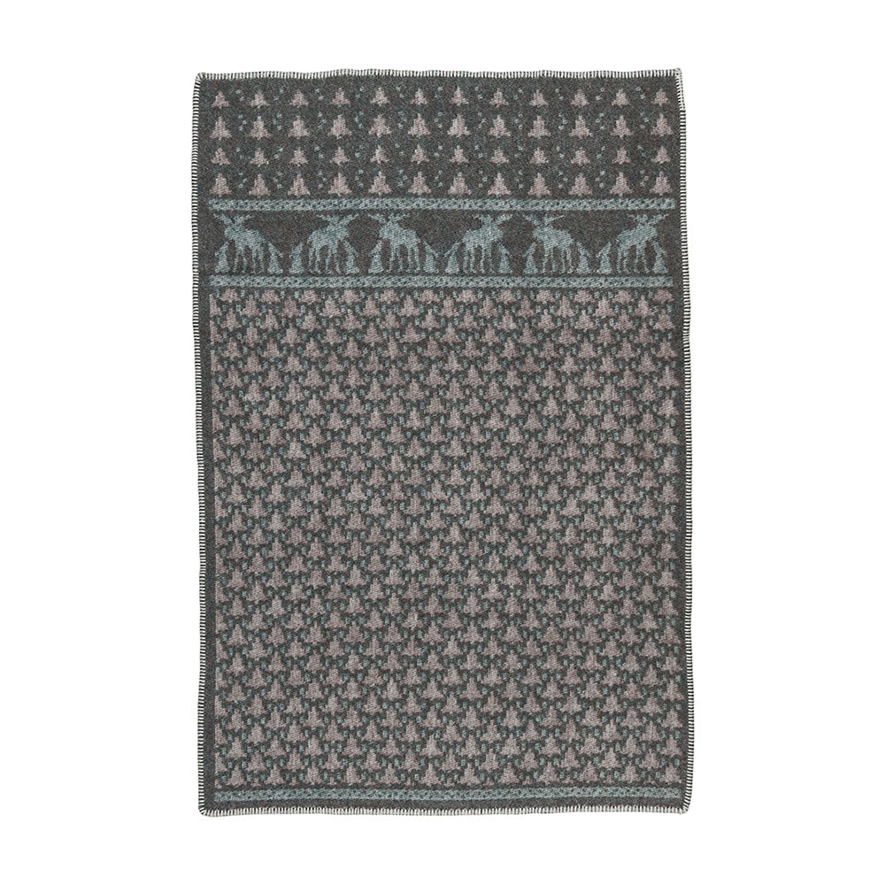 Jacquard Woven Cot Blanket - 100% Wool - Skogen (130x90cm)