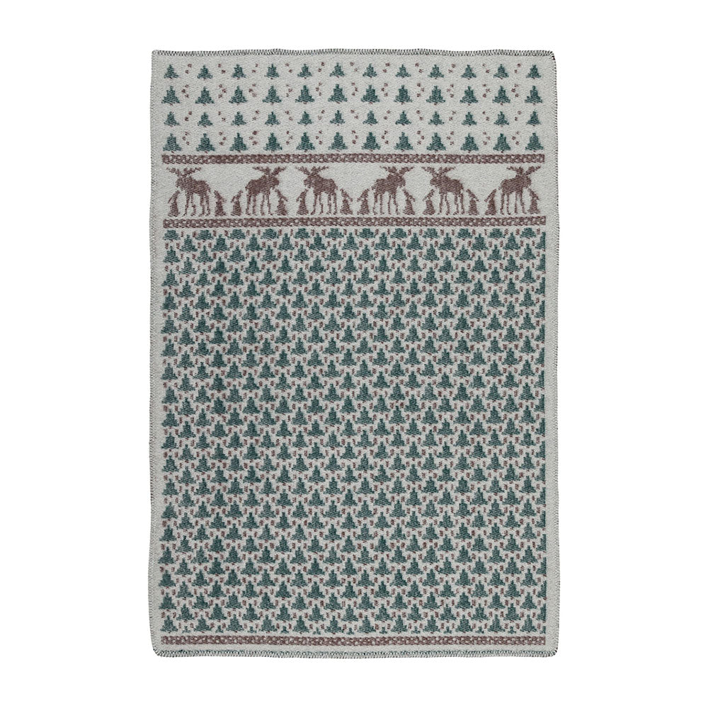 Jacquard Woven Cot Blanket - 100% Wool - Skogen (130x90cm)