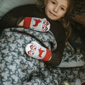 Jacquard Woven Cot Blanket - 100% Wool - Skogen (130x90cm)