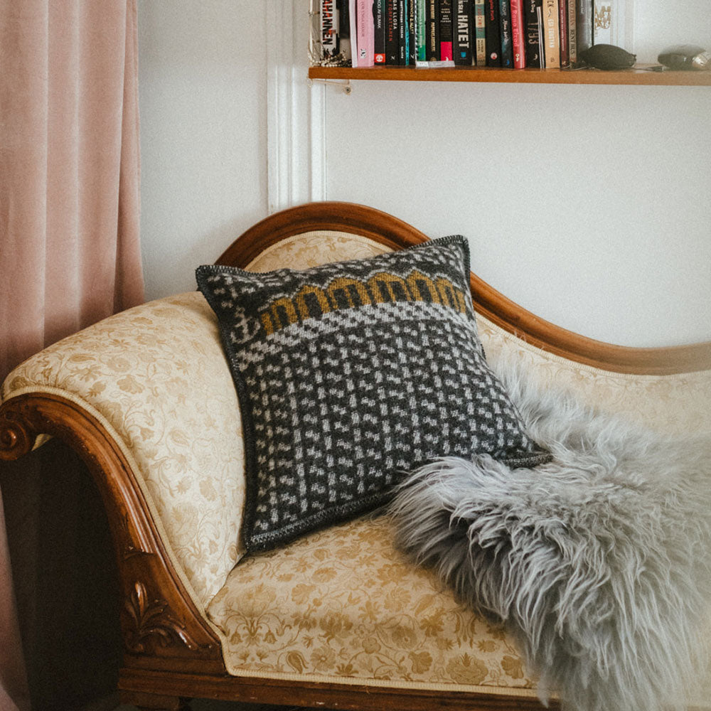 Jacquard Woven Cushion Cover - 100% Wool - Skaftö (50x50cm)