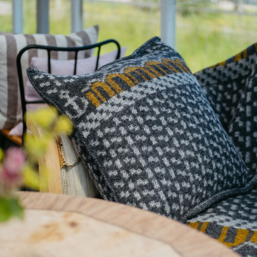 Jacquard Woven Cushion Cover - 100% Wool - Skaftö (50x50cm)