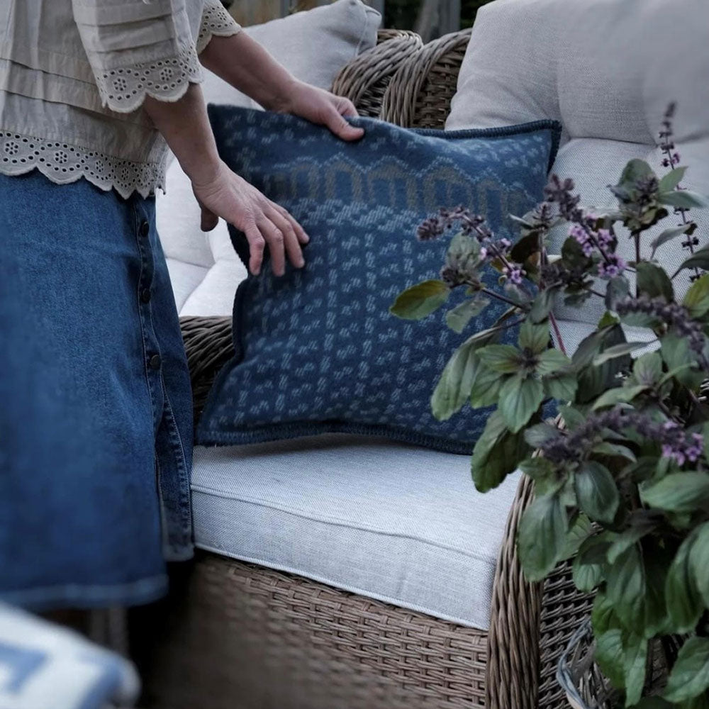 Jacquard Woven Cushion Cover - 100% Wool - Skaftö (50x50cm)