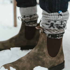 Long Woollen Rag Socks - Recycled Lambswool - Yggdrasil (Adults 38-41)