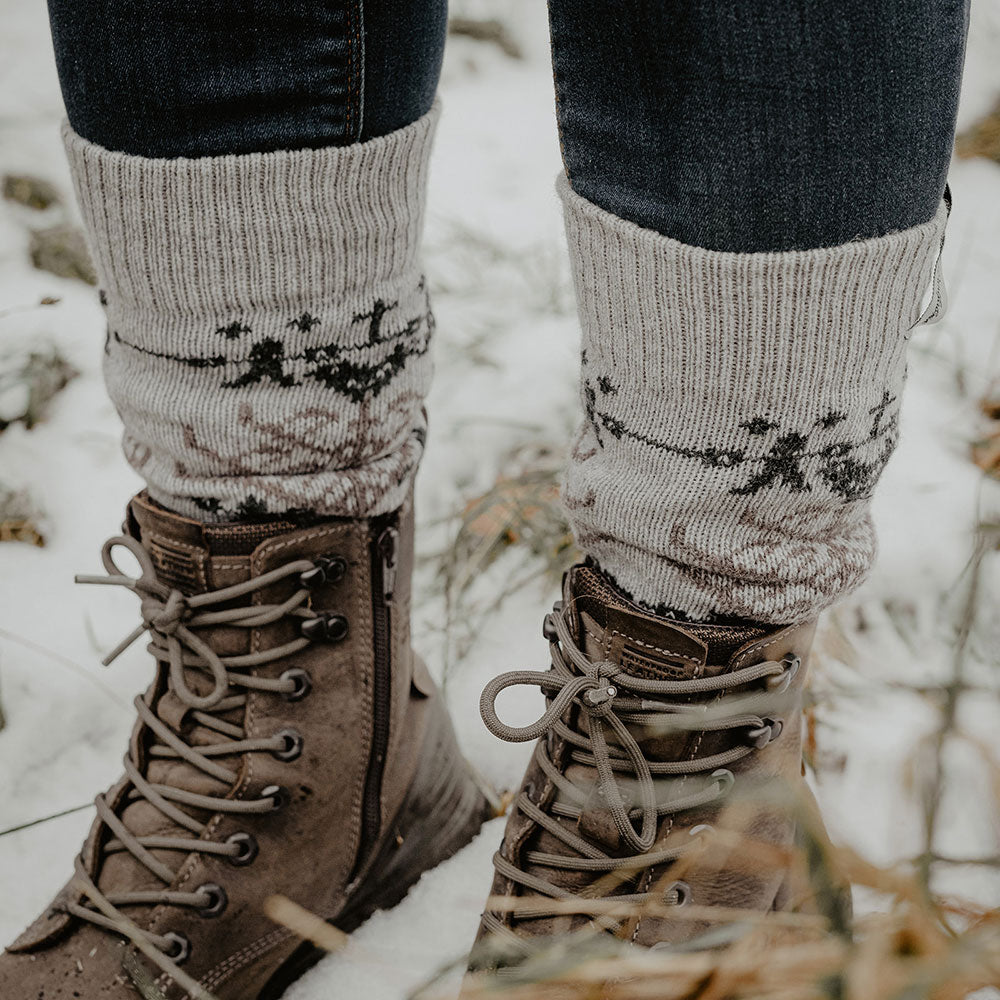 Long Woollen Rag Socks - Recycled Lambswool - Yggdrasil (Adults 38-41)