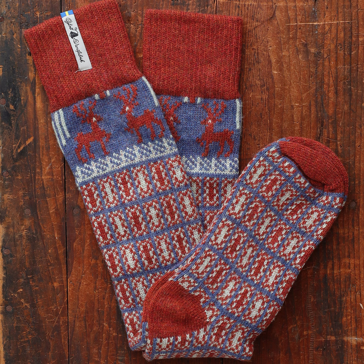 Long Woollen Rag Socks - Recycled Lambswool - Scania (Adults 34-41)