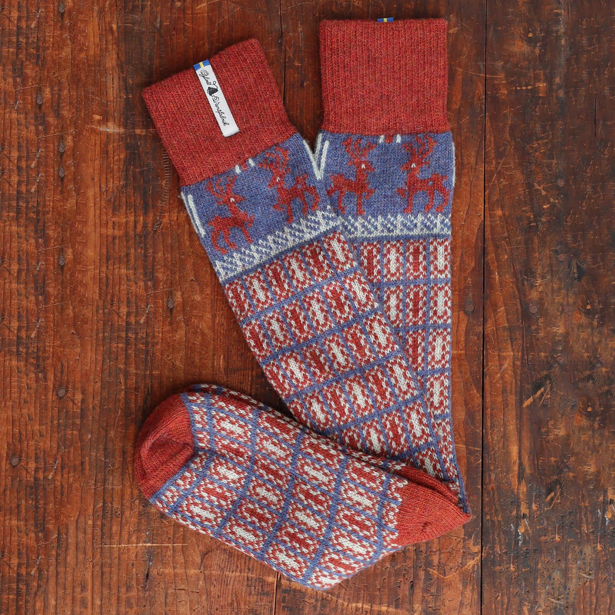 Long Woollen Rag Socks - Recycled Lambswool - Scania (Adults 34-41)