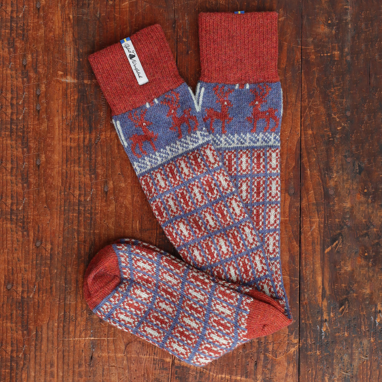 Long Woollen Rag Socks - Recycled Lambswool - Scania (Adults 34-41)