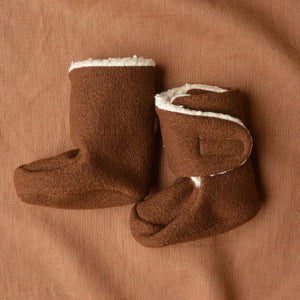 Boiled Wool Booties with Sherpa Organic Cotton Lining (0-24m)
