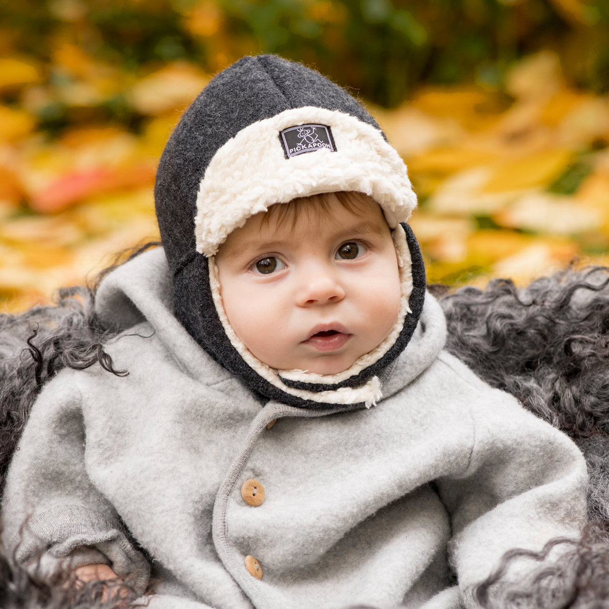 Fynn Organic Boiled Wool Lumberjack Hat with Teddy Lining (1-10y)