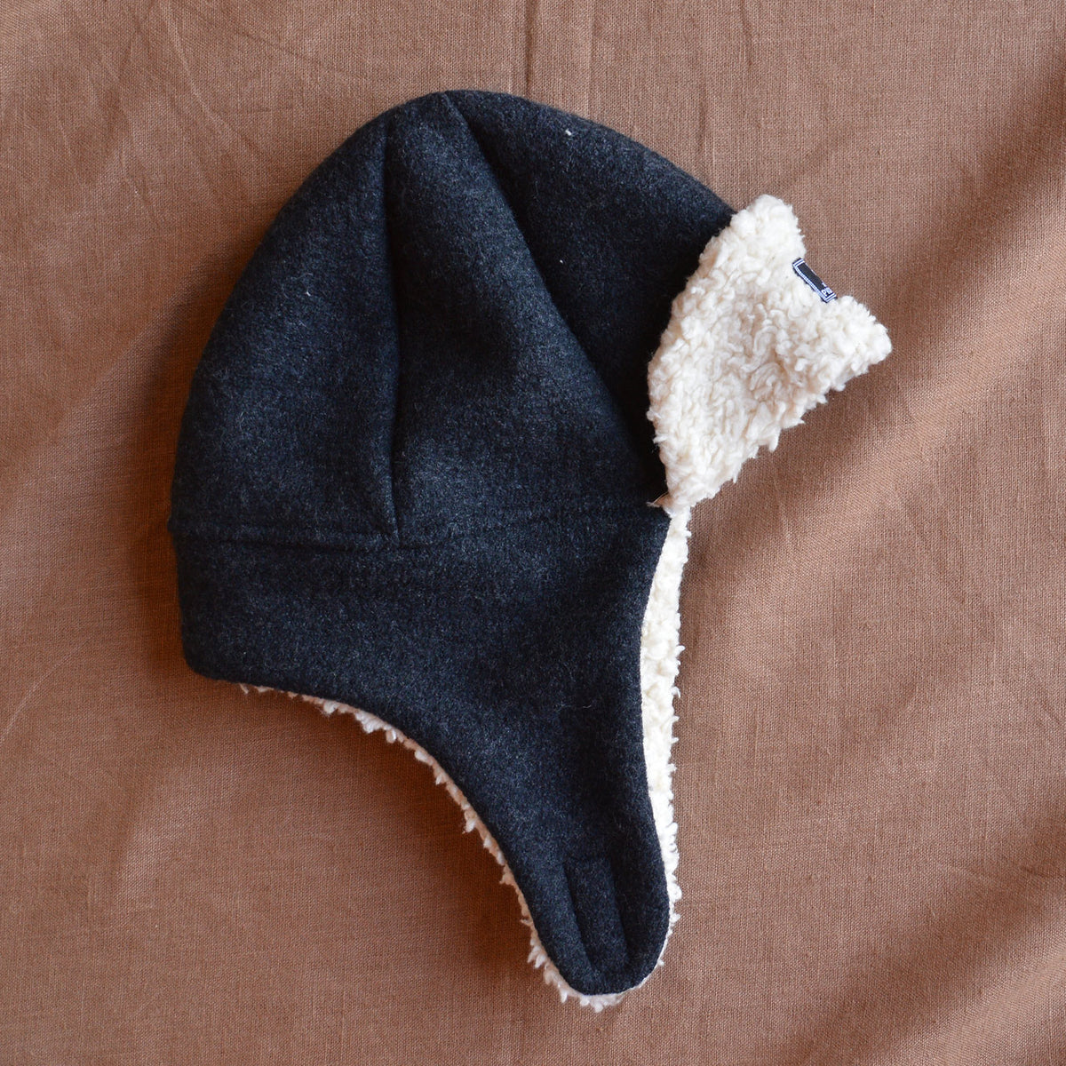 Fynn Organic Boiled Wool Lumberjack Hat with Teddy Lining (1-10y)