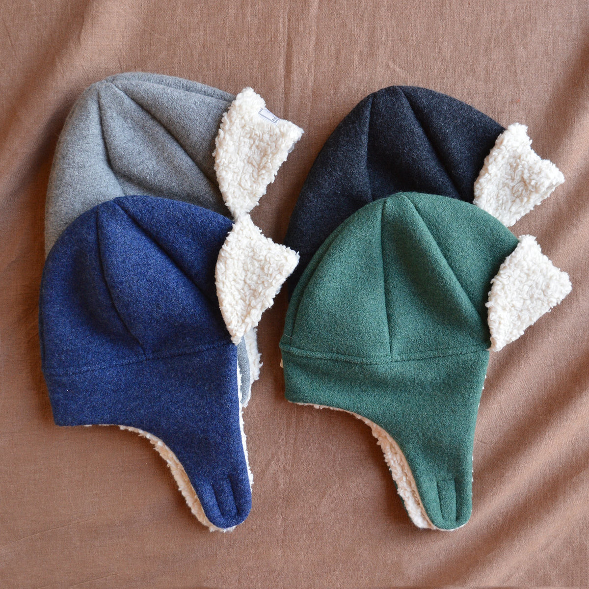 Fynn Organic Boiled Wool Lumberjack Hat with Teddy Lining (1-10y)