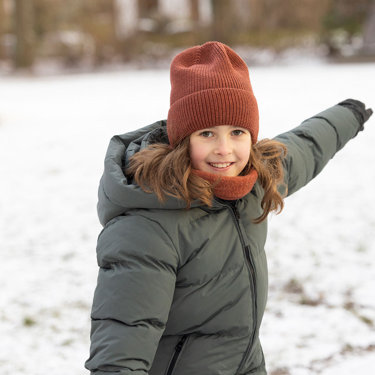 Knitted Slouch Beanie - Wool/Silk (Child-Adult)