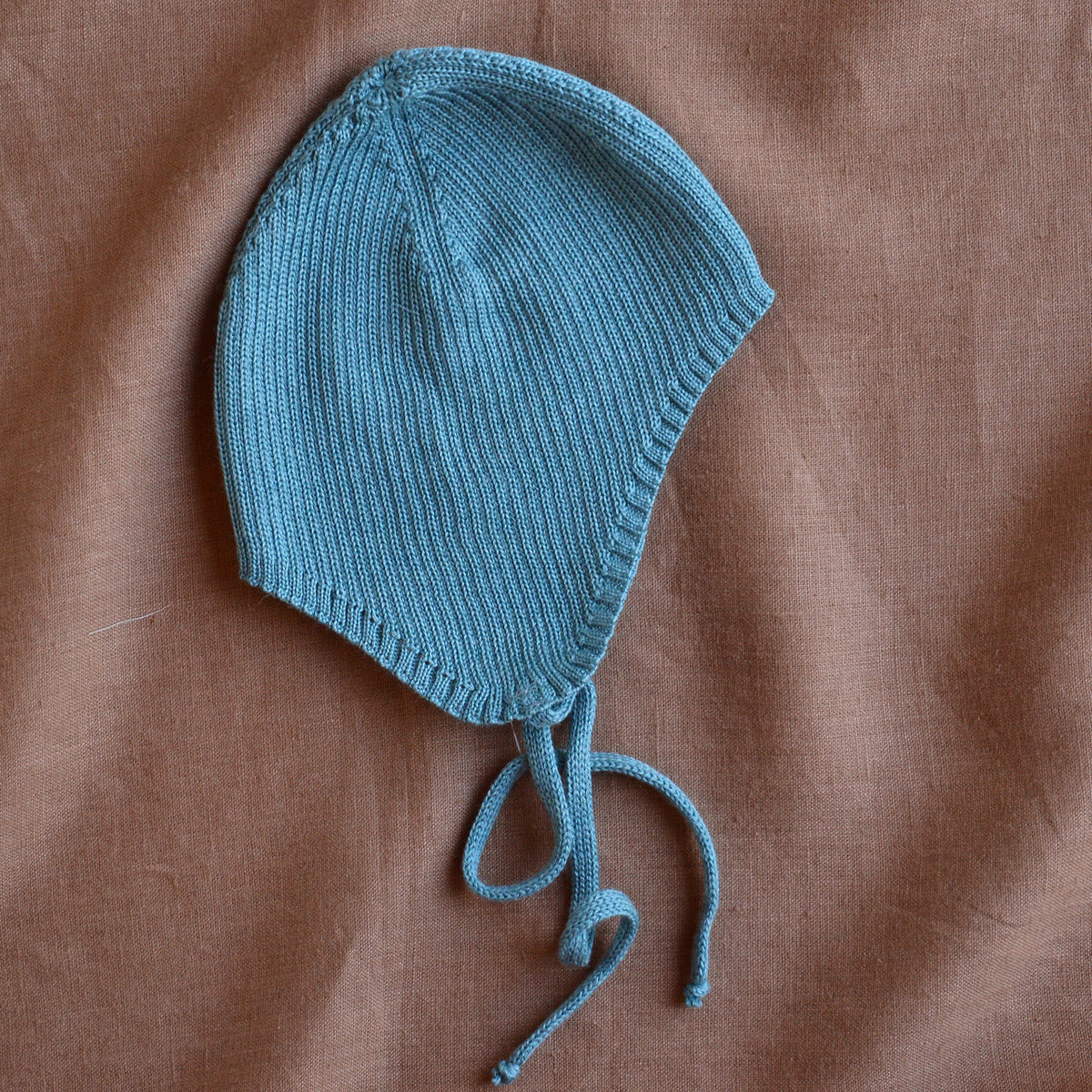 Baby Knitted Wool/Silk Bonnet with Ties - Mio (premmie-6m)