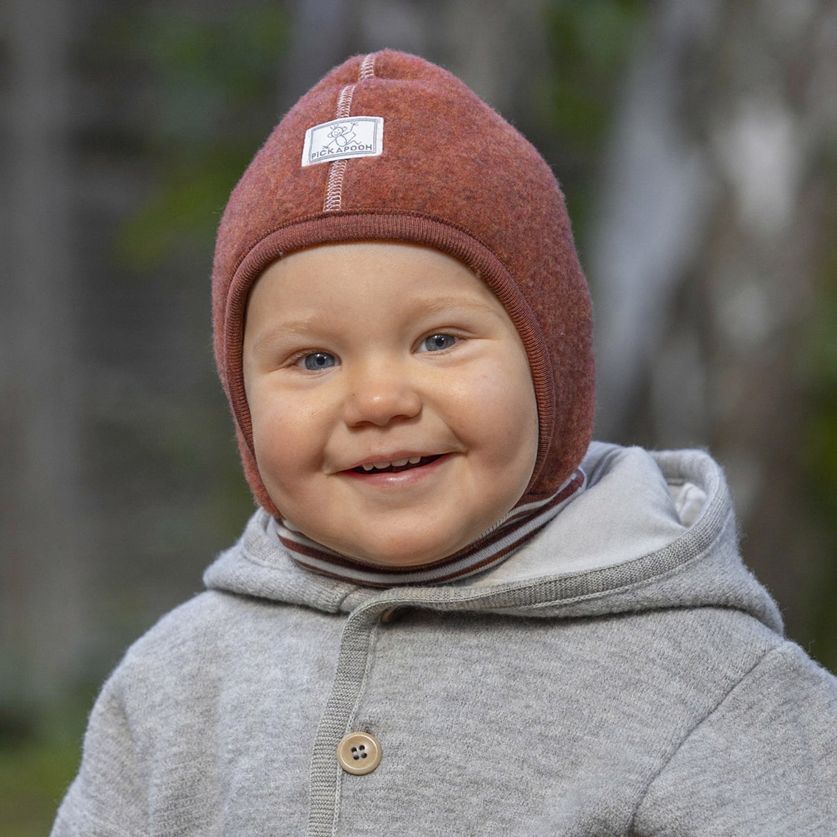 Wool Fleece Balaclava with Stripy Neck Warmer (1-10y)