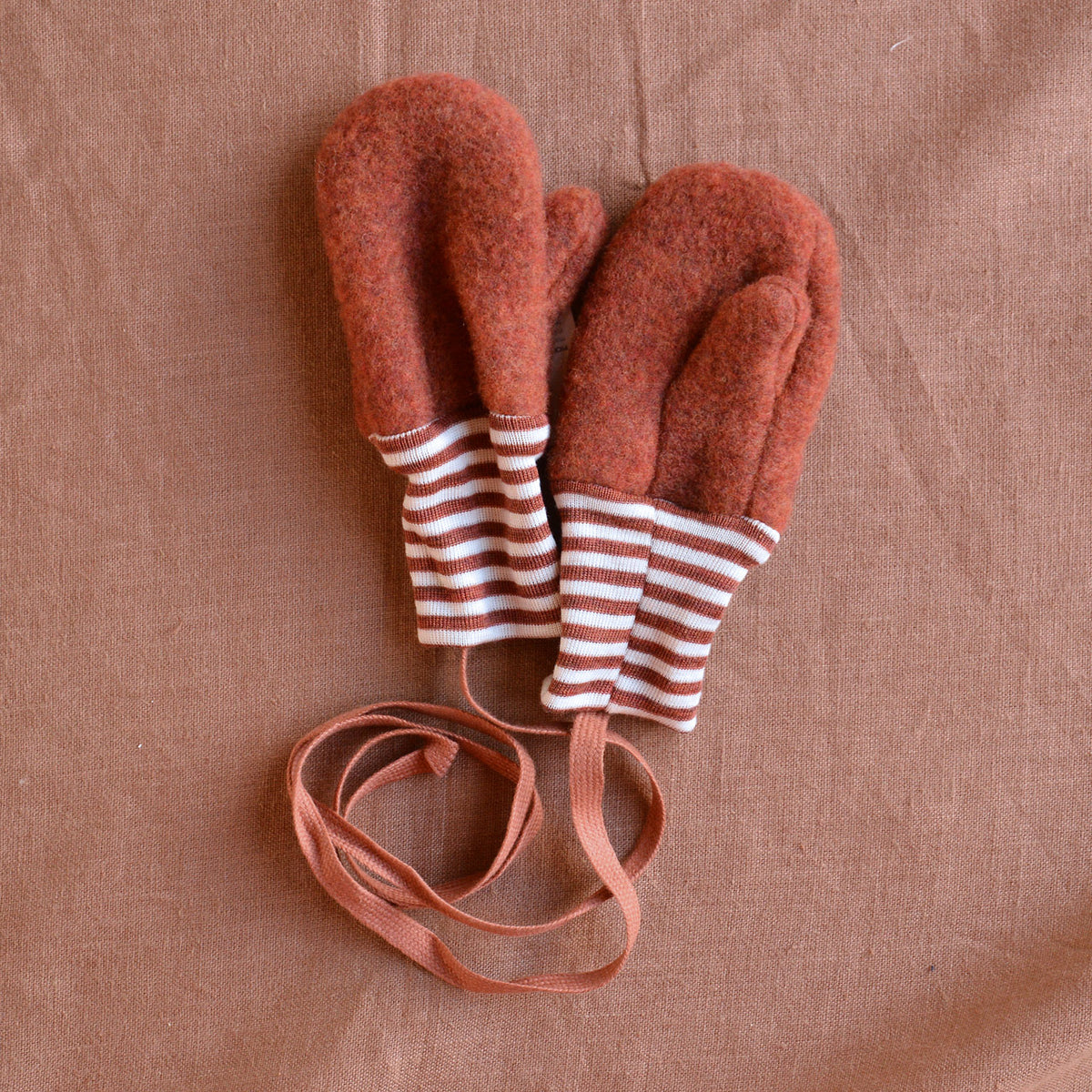 Baby Mittens - Wool Fleece - Stripes (9m-6y)