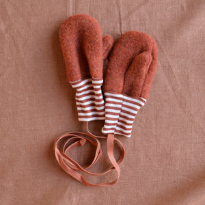 Baby Mittens - Wool Fleece - Stripes (9m-3y)