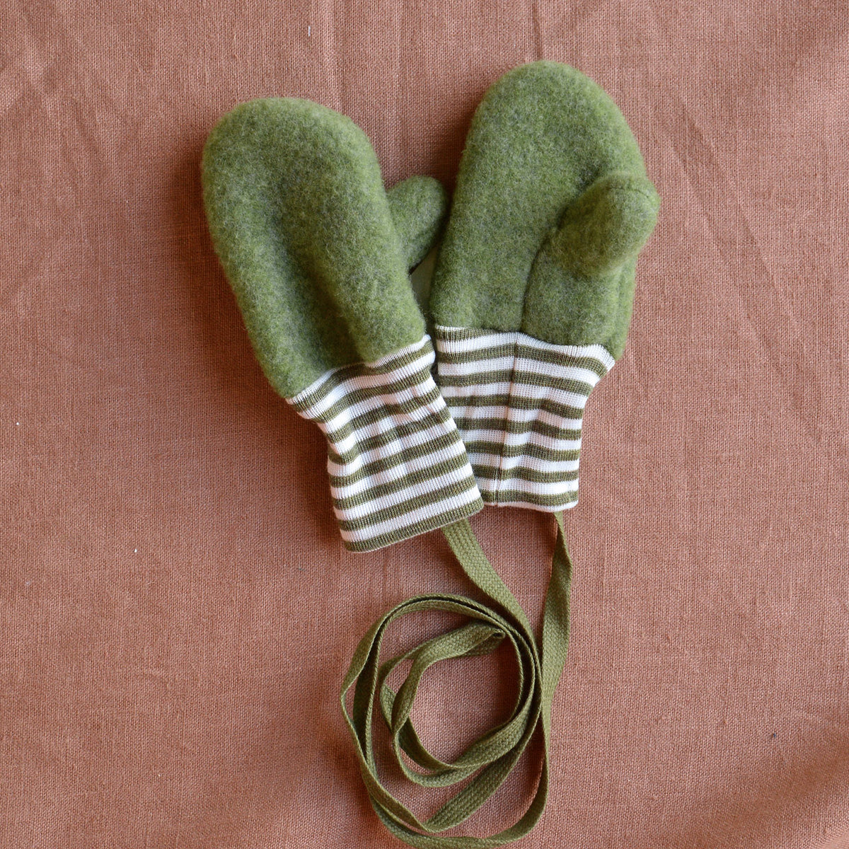 Baby Mittens - Wool Fleece - Stripes (9m-6y)