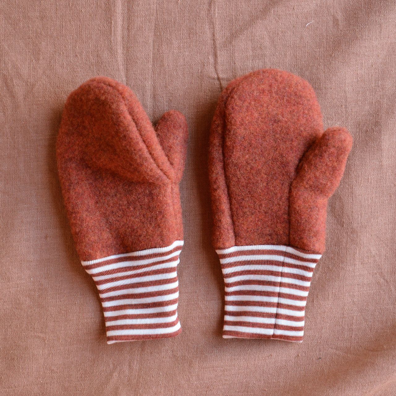 Baby Mittens - Wool Fleece - Stripes (9m-3y)
