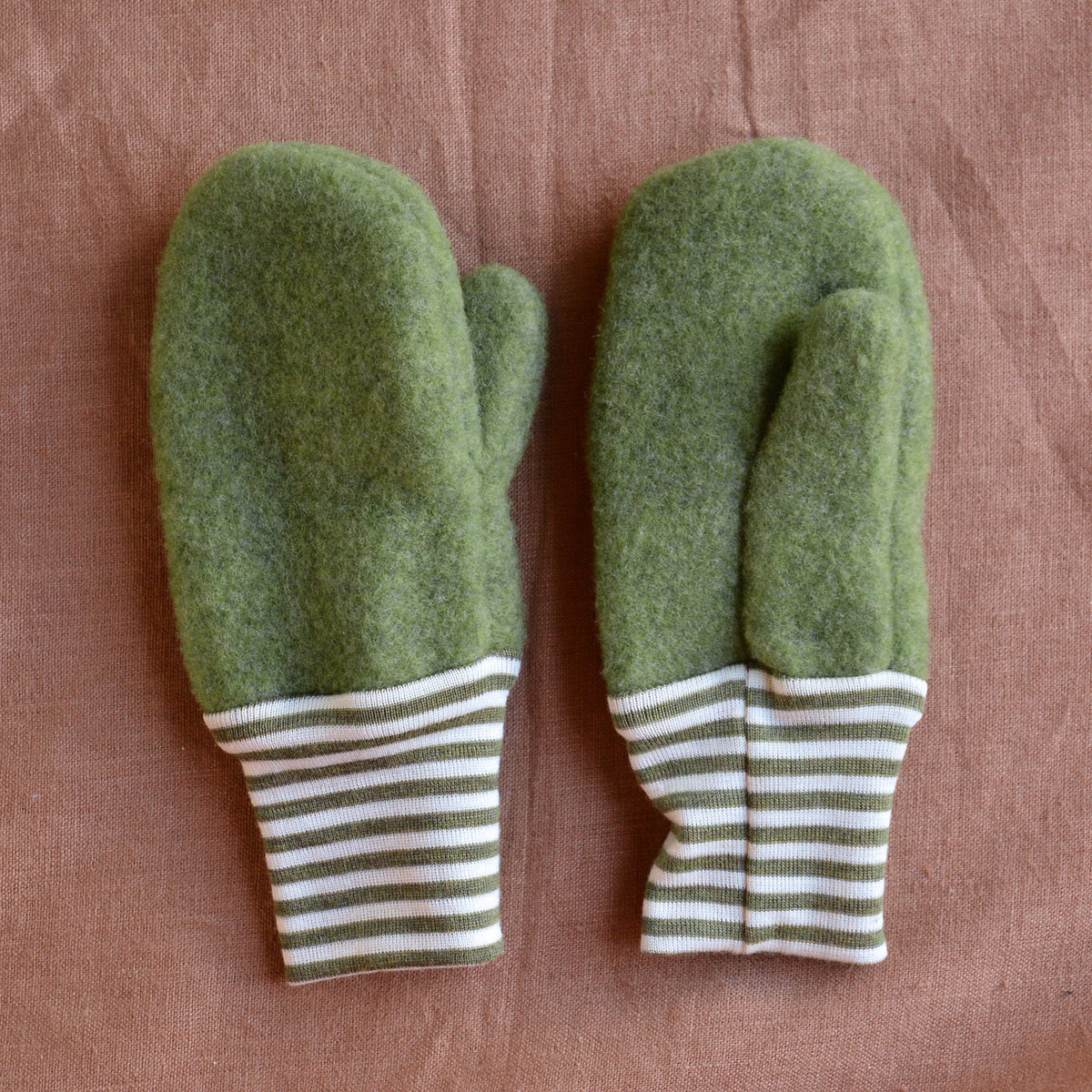 Baby Mittens - Wool Fleece - Stripes (9m-6y)