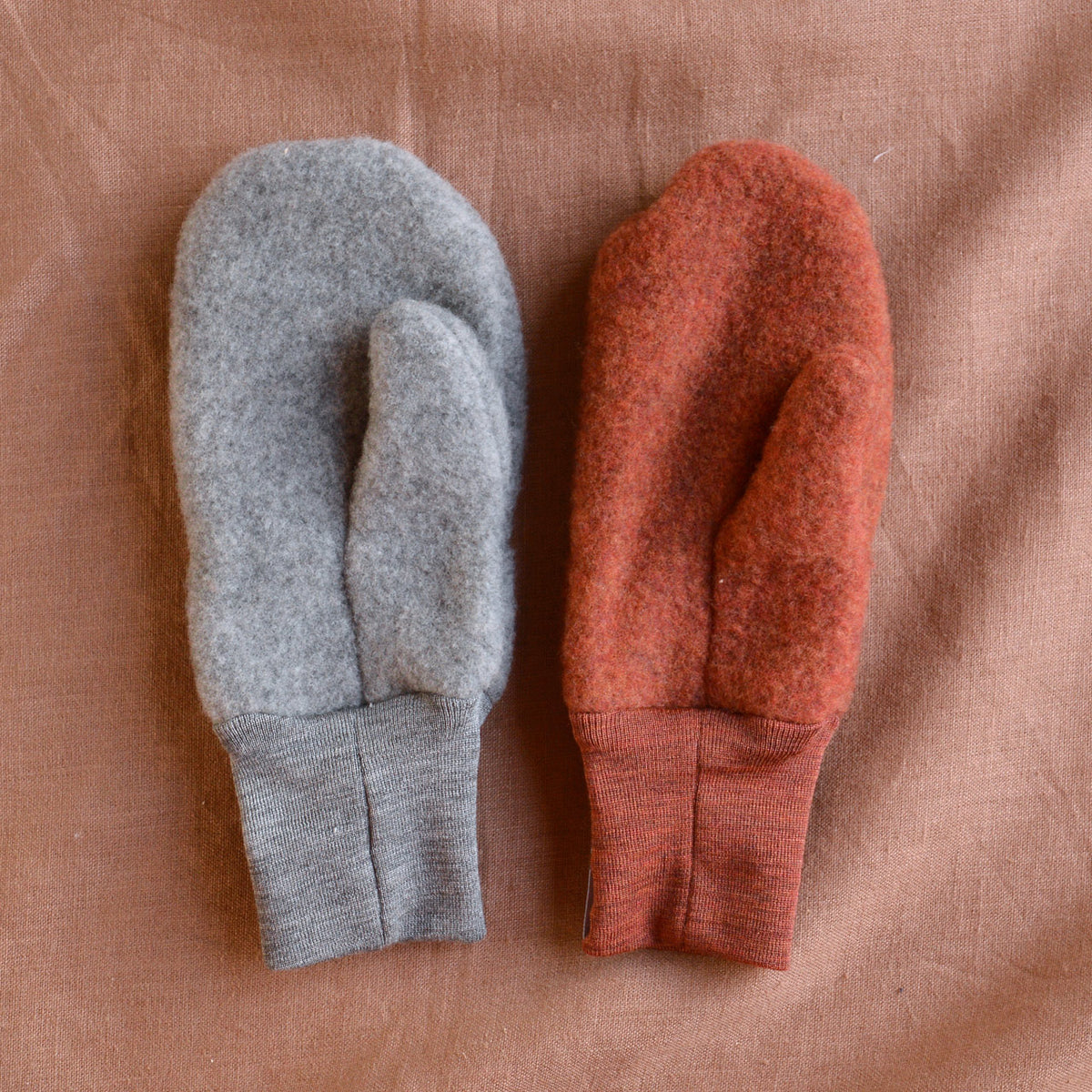 Big Kids Mittens - Organic Wool Fleece (6-10y+)