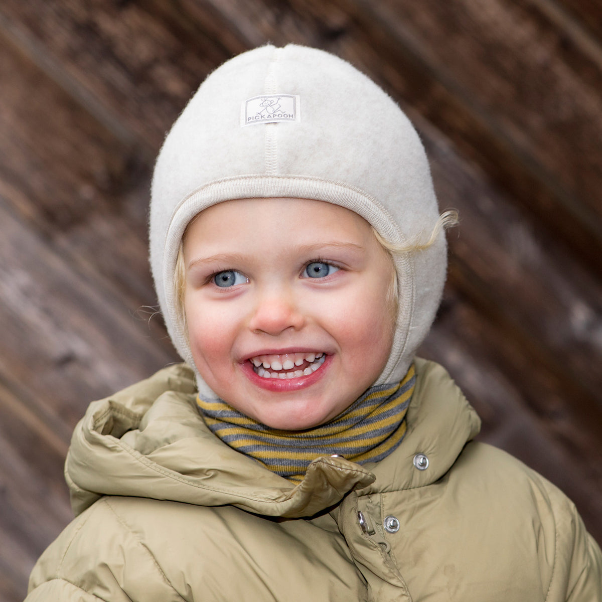 Wool Fleece Balaclava with Stripy Neck Warmer (1-10y)