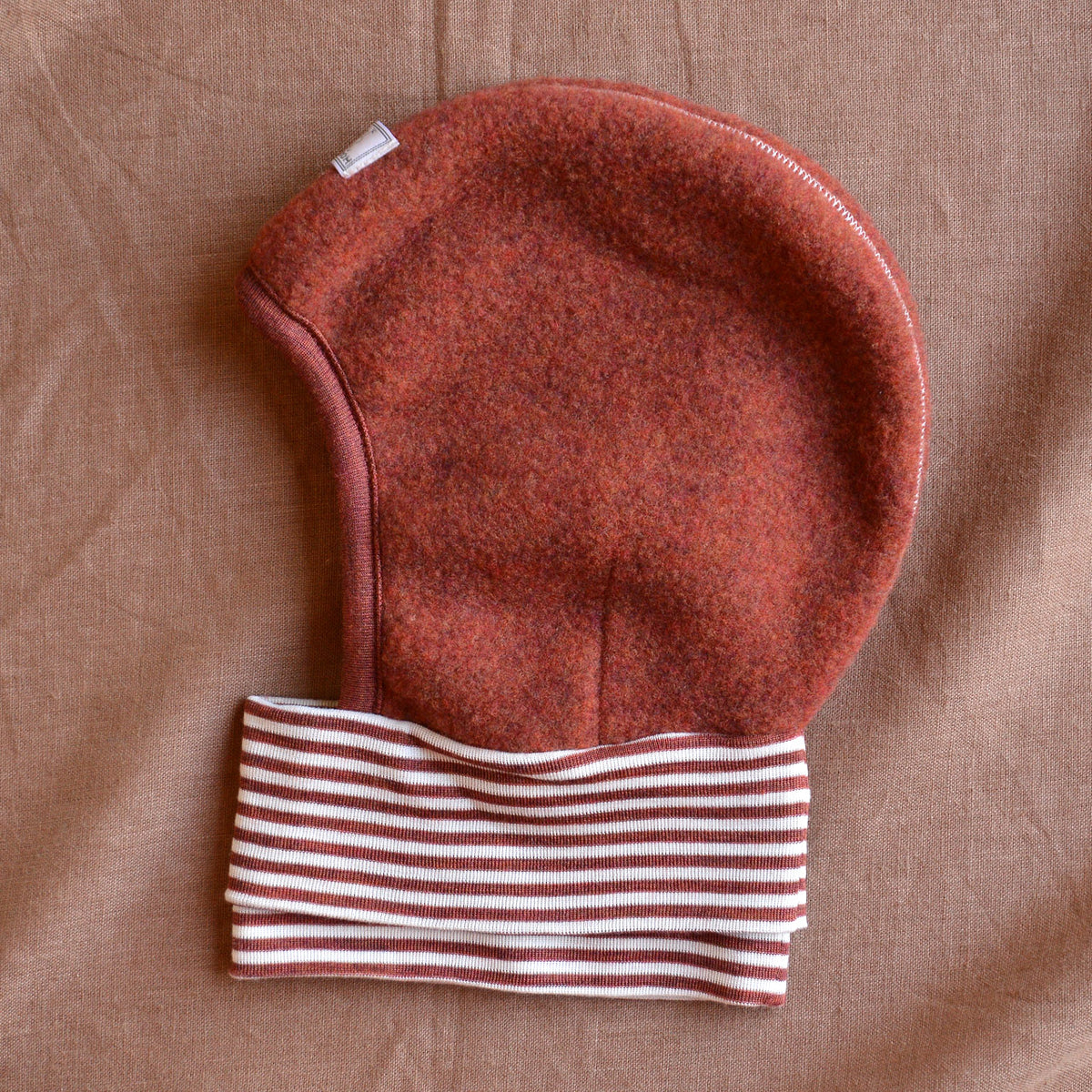 Wool Fleece Balaclava with Stripy Neck Warmer (1-10y)