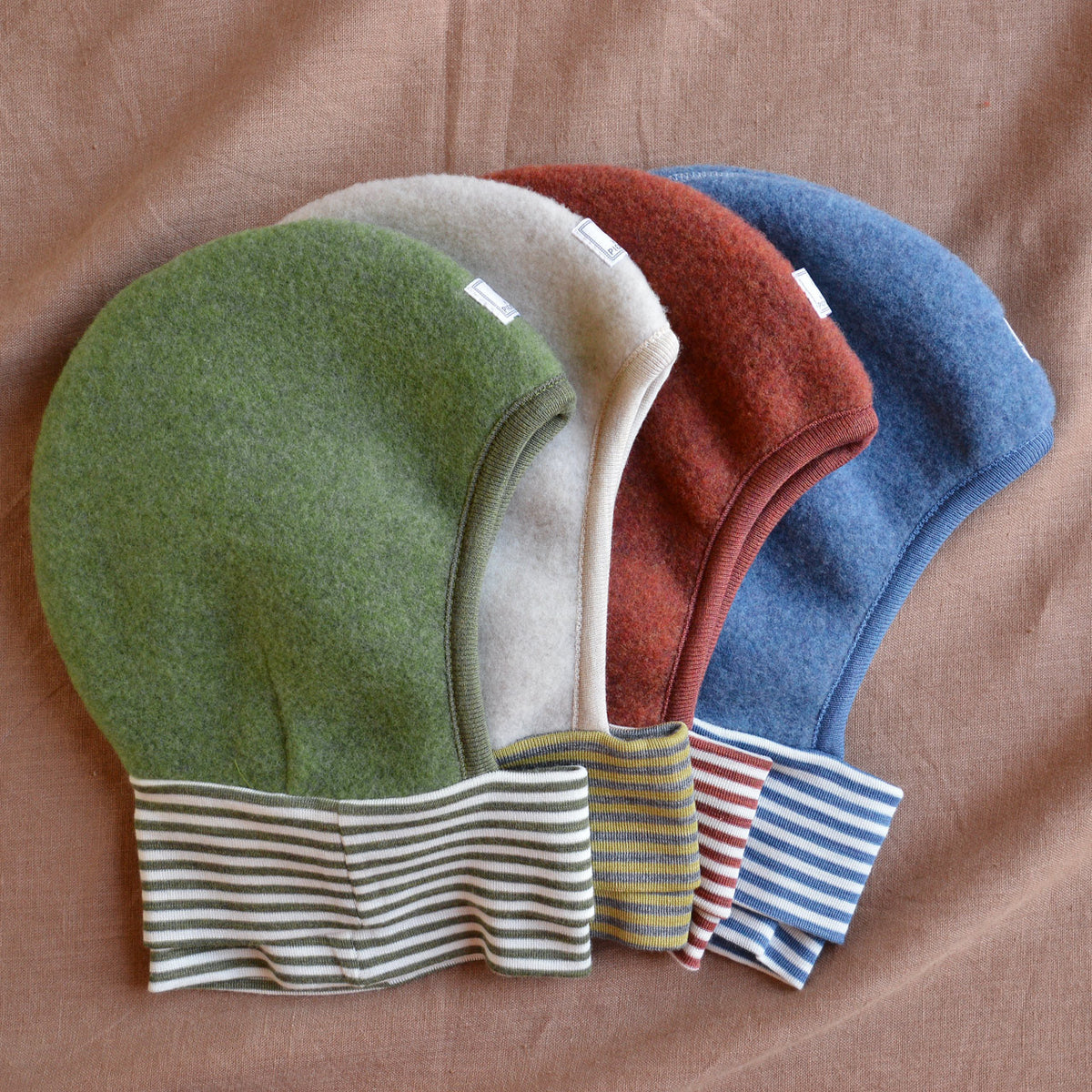 Wool Fleece Balaclava with Stripy Neck Warmer (1-10y)