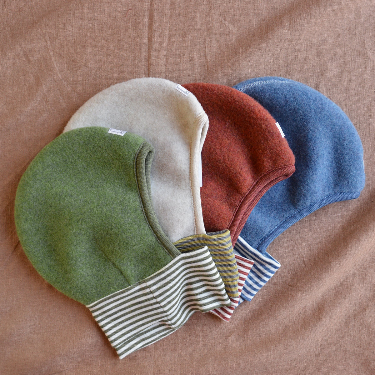 Wool Fleece Balaclava with Stripy Neck Warmer (1-10y)