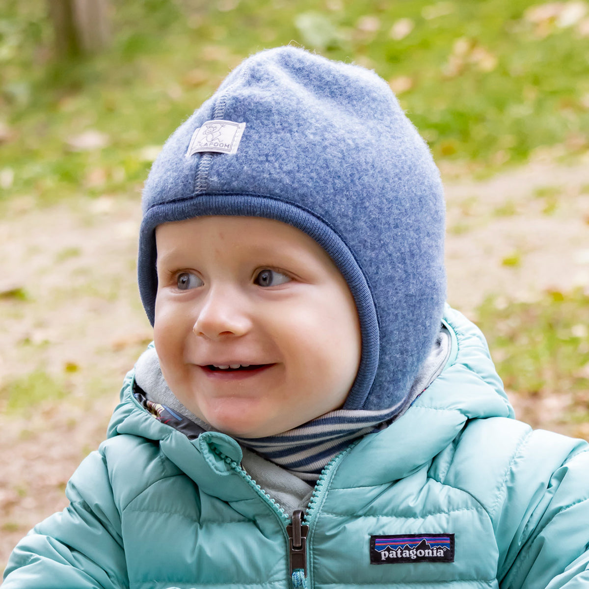 Wool Fleece Balaclava with Stripy Neck Warmer (1-10y)