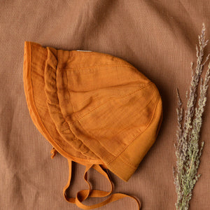 Emma Baby Sun Bonnet - 100% Organic Cotton Muslin (1-12m)