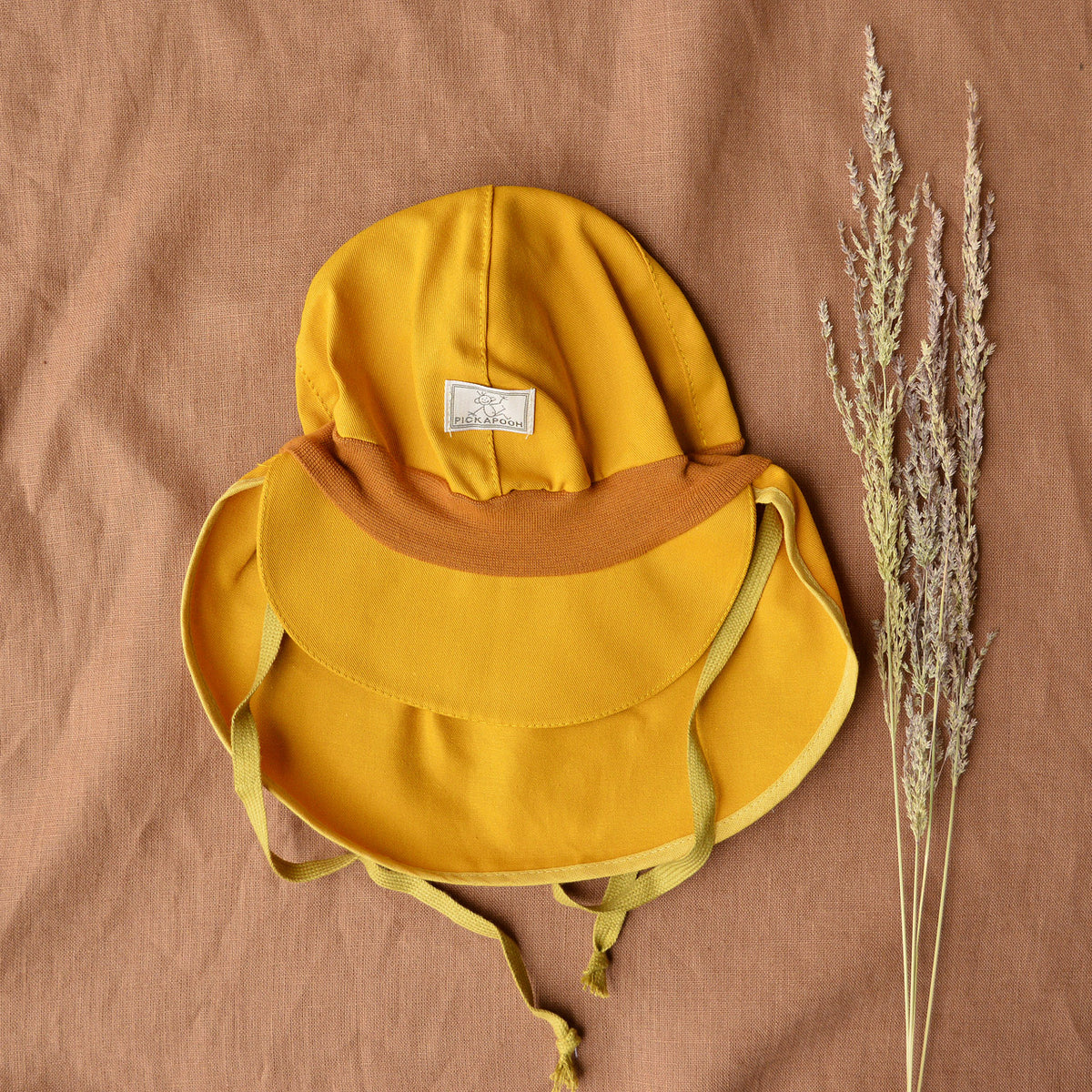 Tim Baby Legionnaire Sun Cap - Organic Cotton UV60 - AW25 Golden Yellow *Last Ones