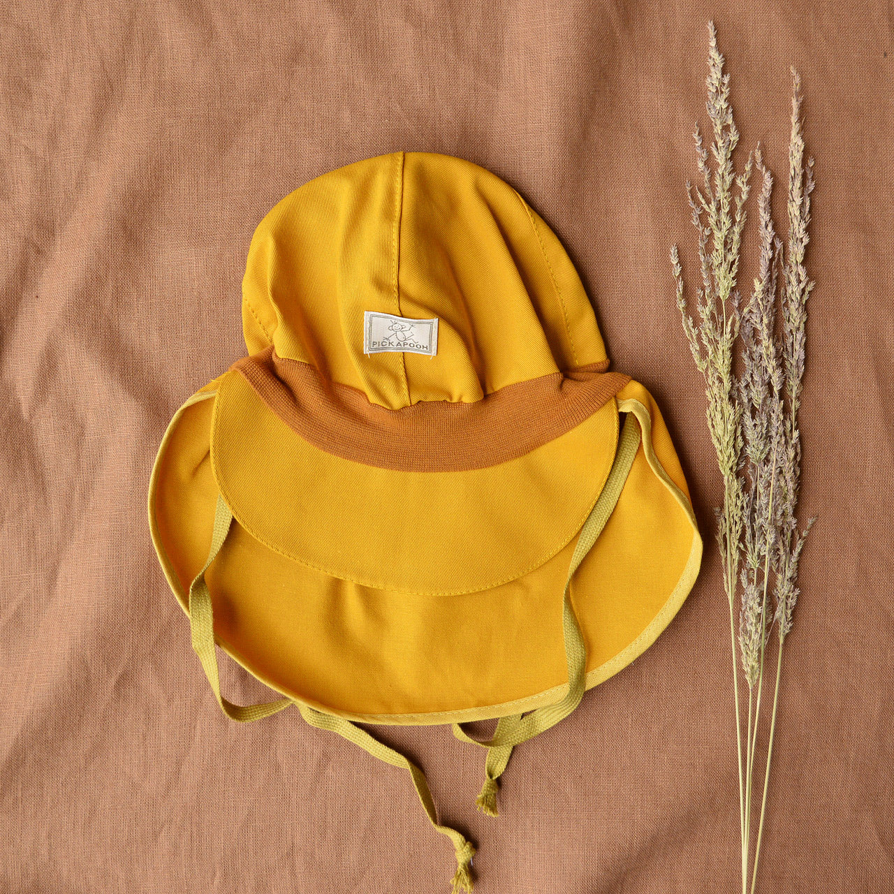 Tim Baby Legionnaire Sun Cap - Organic Cotton UV60 - AW25 Golden Yellow *Last Ones