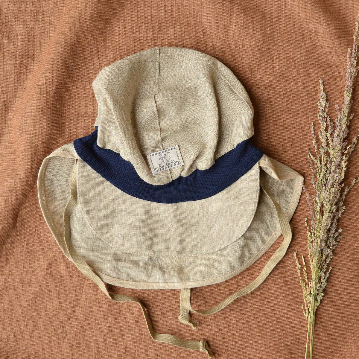 Tim Baby Legionnaire Sun Cap - Organic Linen (1m-4y+)