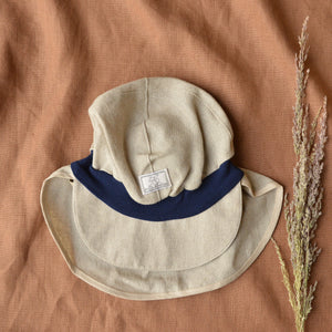 Tim Baby Legionnaire Sun Cap with Ear Cover - Organic Linen (1m-4y+)