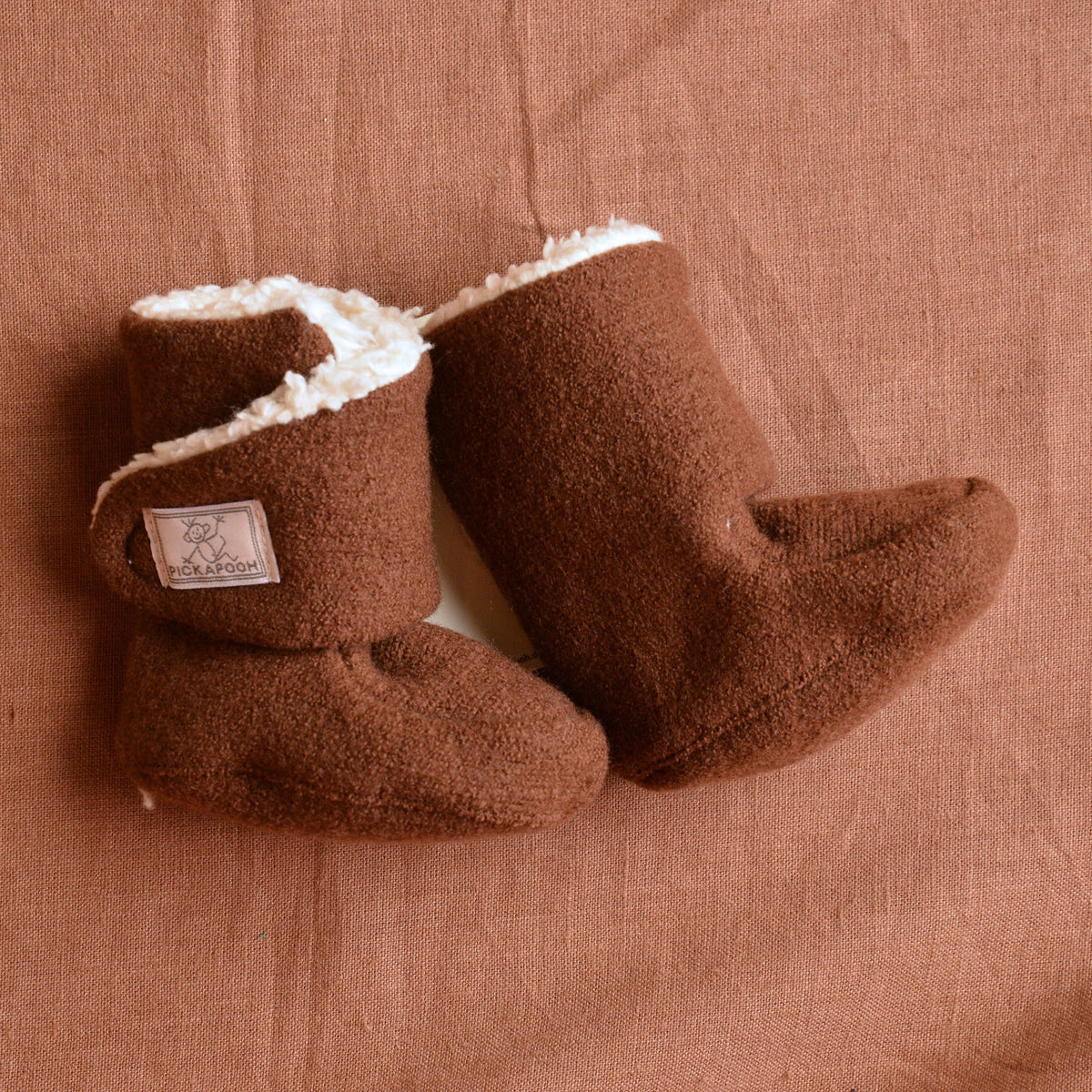 Boiled Wool Booties with Sherpa Organic Cotton Lining (0-2y)