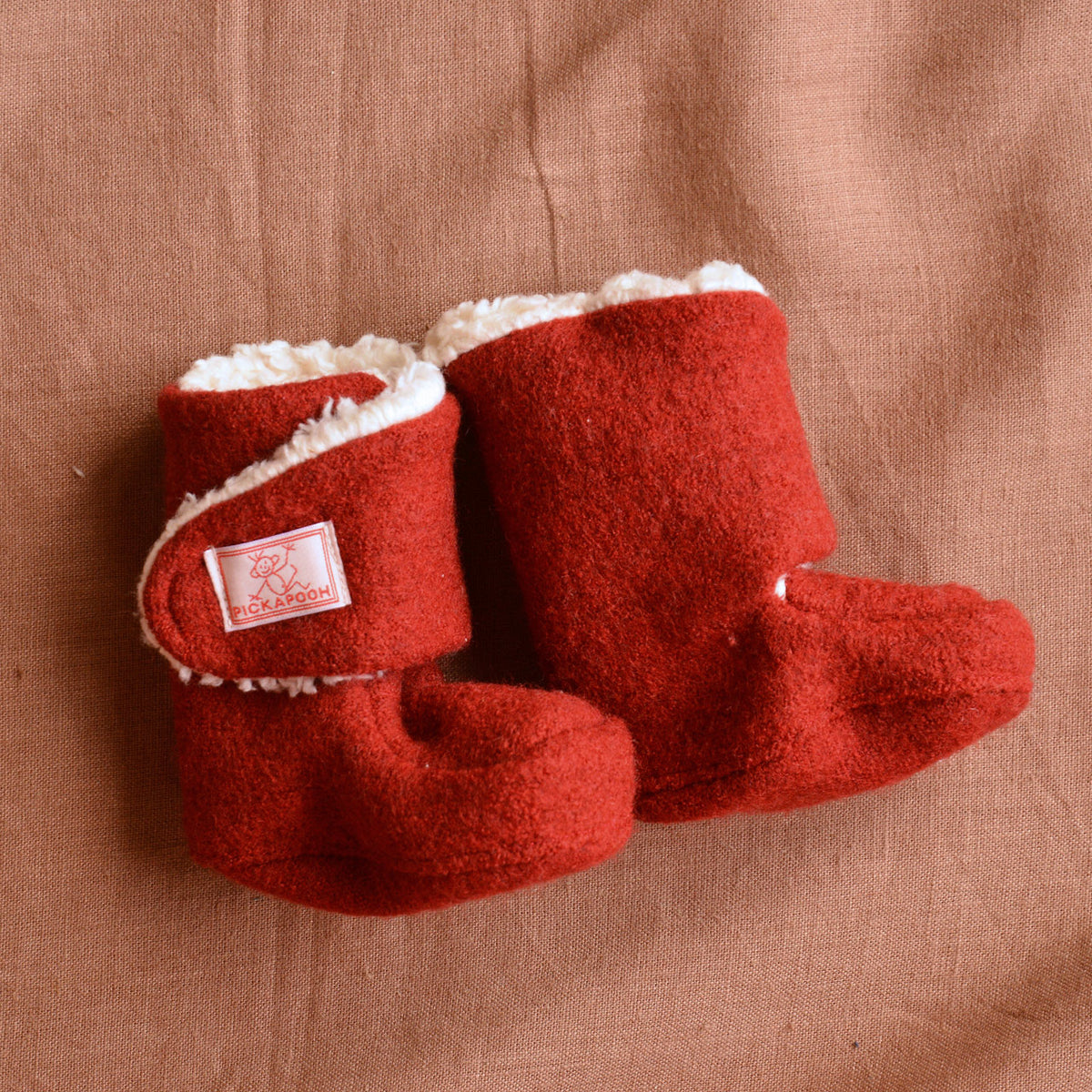 Boiled Wool Booties with Sherpa Organic Cotton Lining (0-2y)