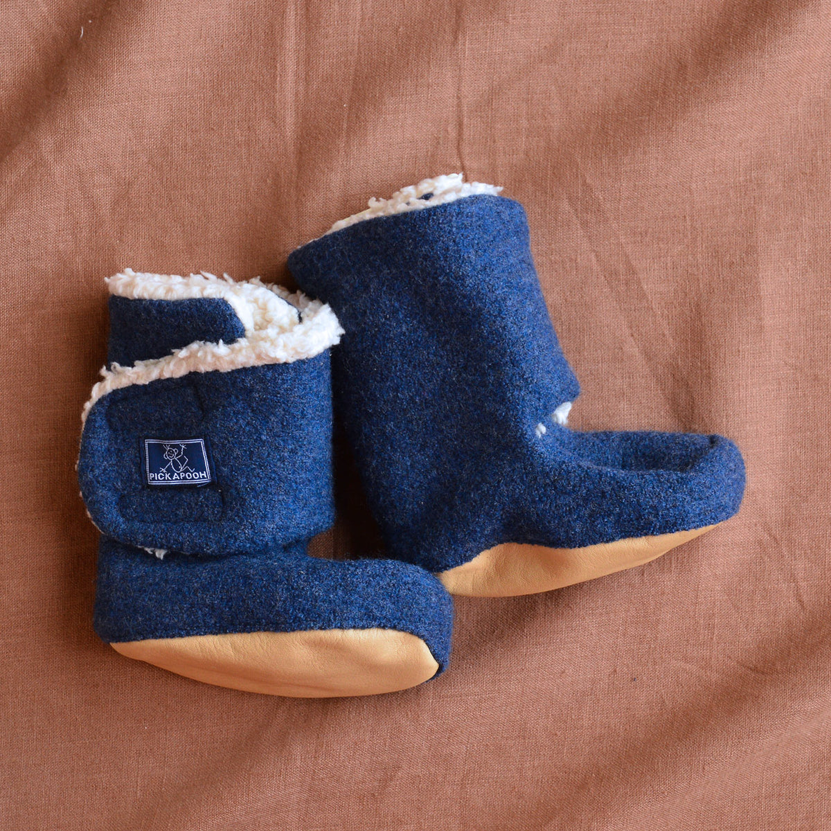 Boiled Wool Booties with Sherpa Organic Cotton Lining (0-2y)