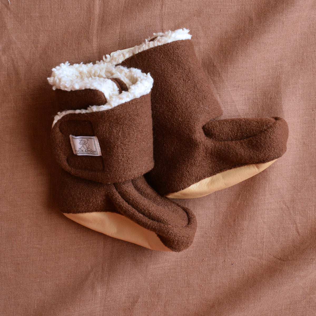 Boiled Wool Booties with Sherpa Organic Cotton Lining (0-2y)