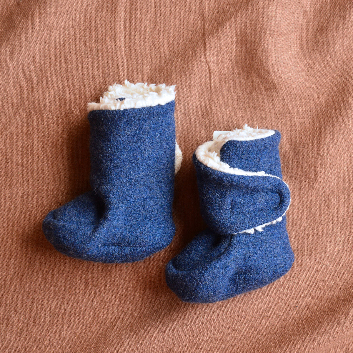 Boiled Wool Booties with Sherpa Organic Cotton Lining (0-2y)