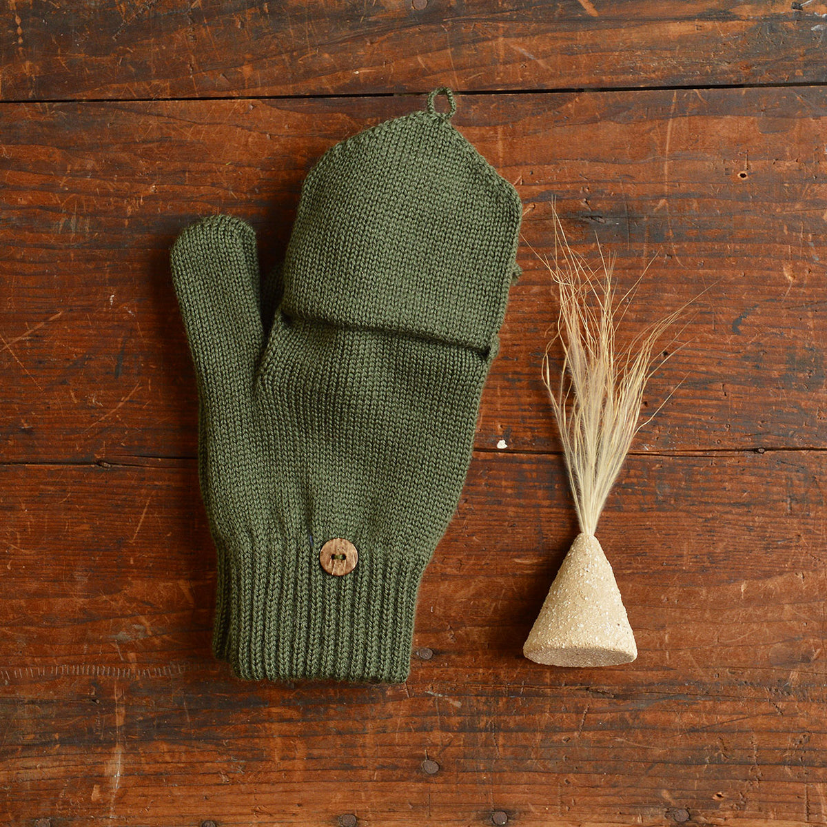 Adults Button Back Mittens - 100% Organic Merino Wool