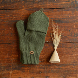 Adults Button Back Mittens - 100% Organic Merino Wool