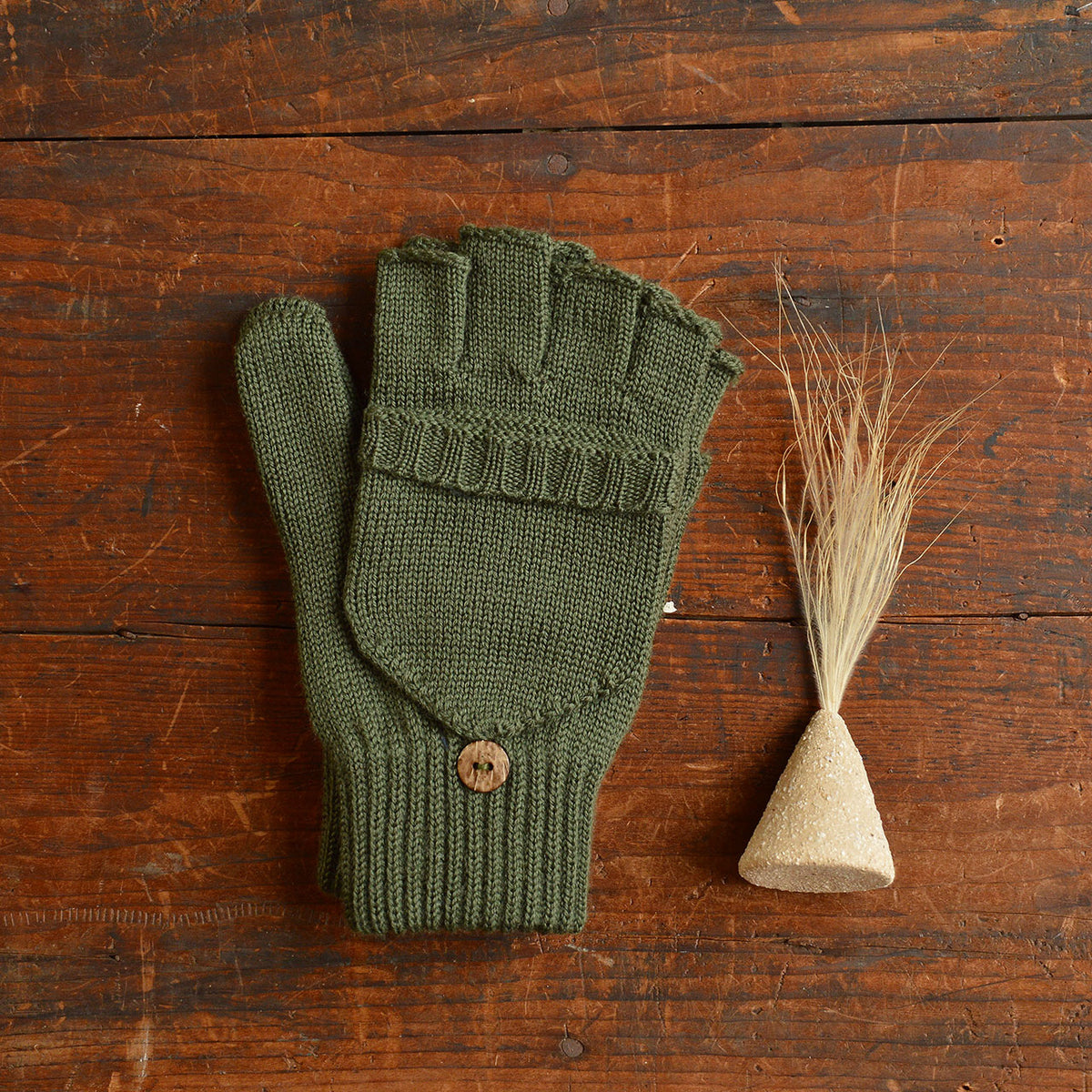 Adults Button Back Mittens - 100% Organic Merino Wool