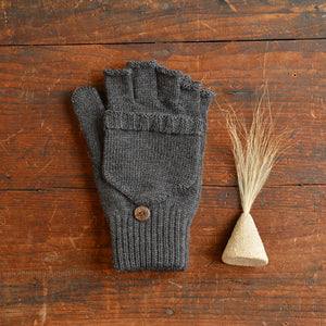 Adults Button Back Mittens - 100% Organic Merino Wool