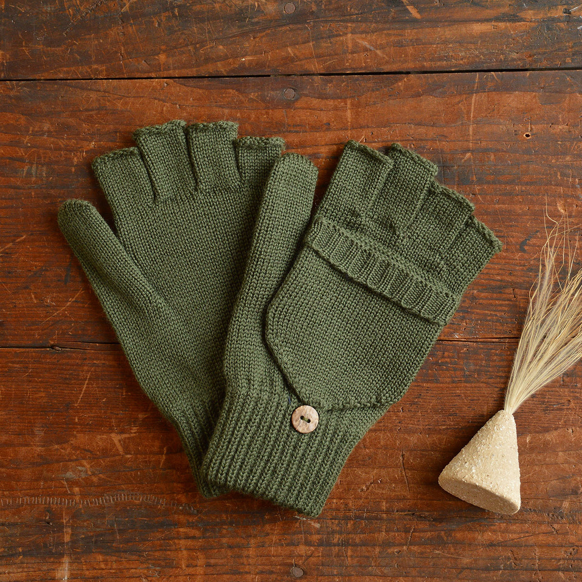 Adults Button Back Mittens - 100% Organic Merino Wool