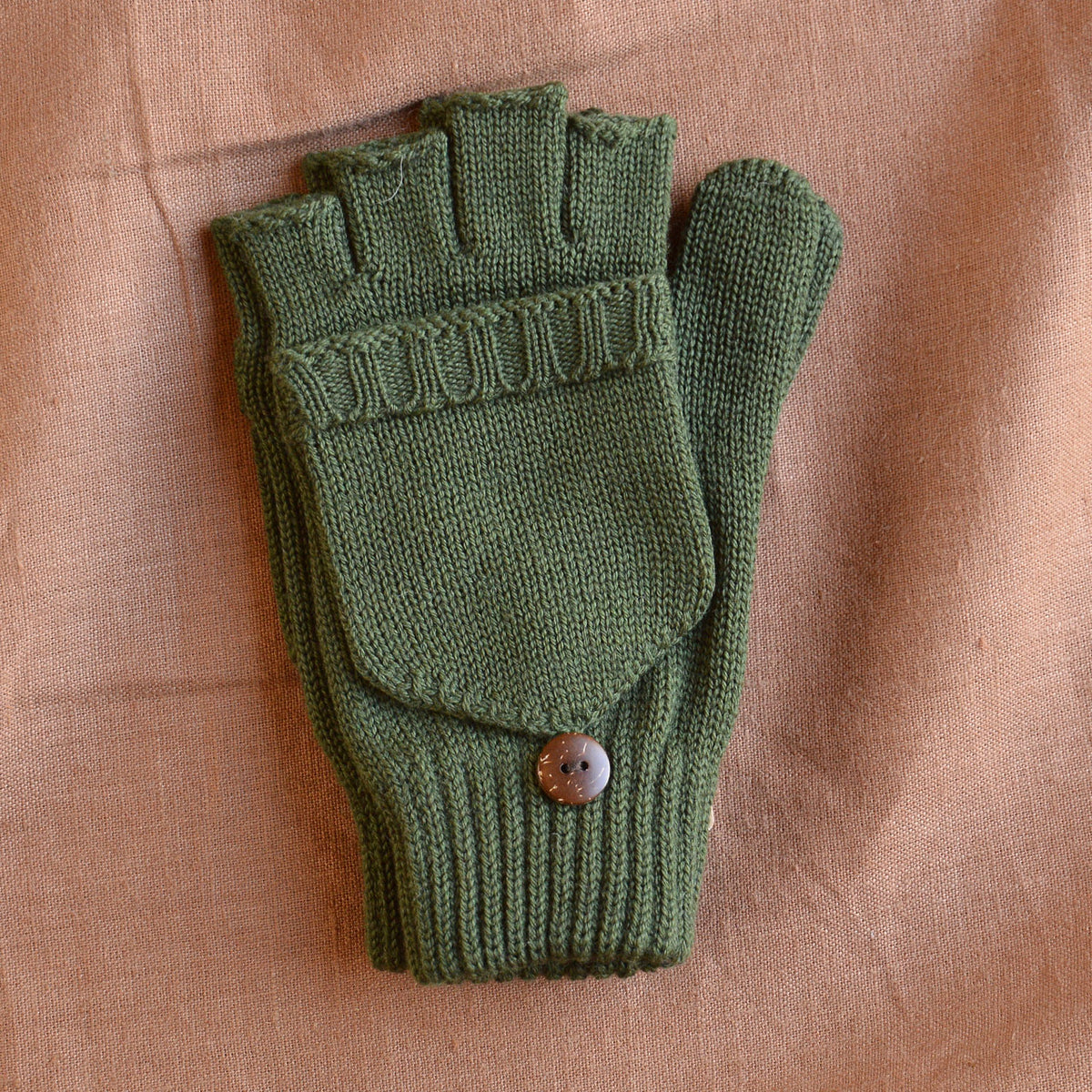 Adults Button Back Mittens - 100% Organic Merino Wool