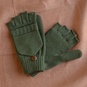 Adults Button Back Mittens - 100% Organic Merino Wool