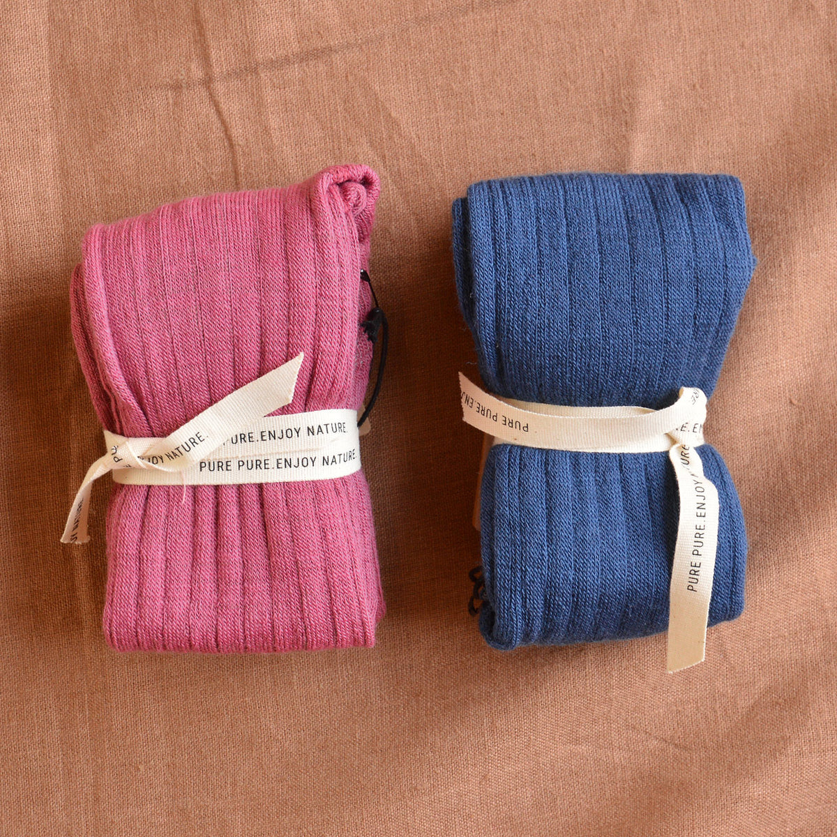 Ribbed Footless Tights in Organic Merino/Cotton (3-10y)