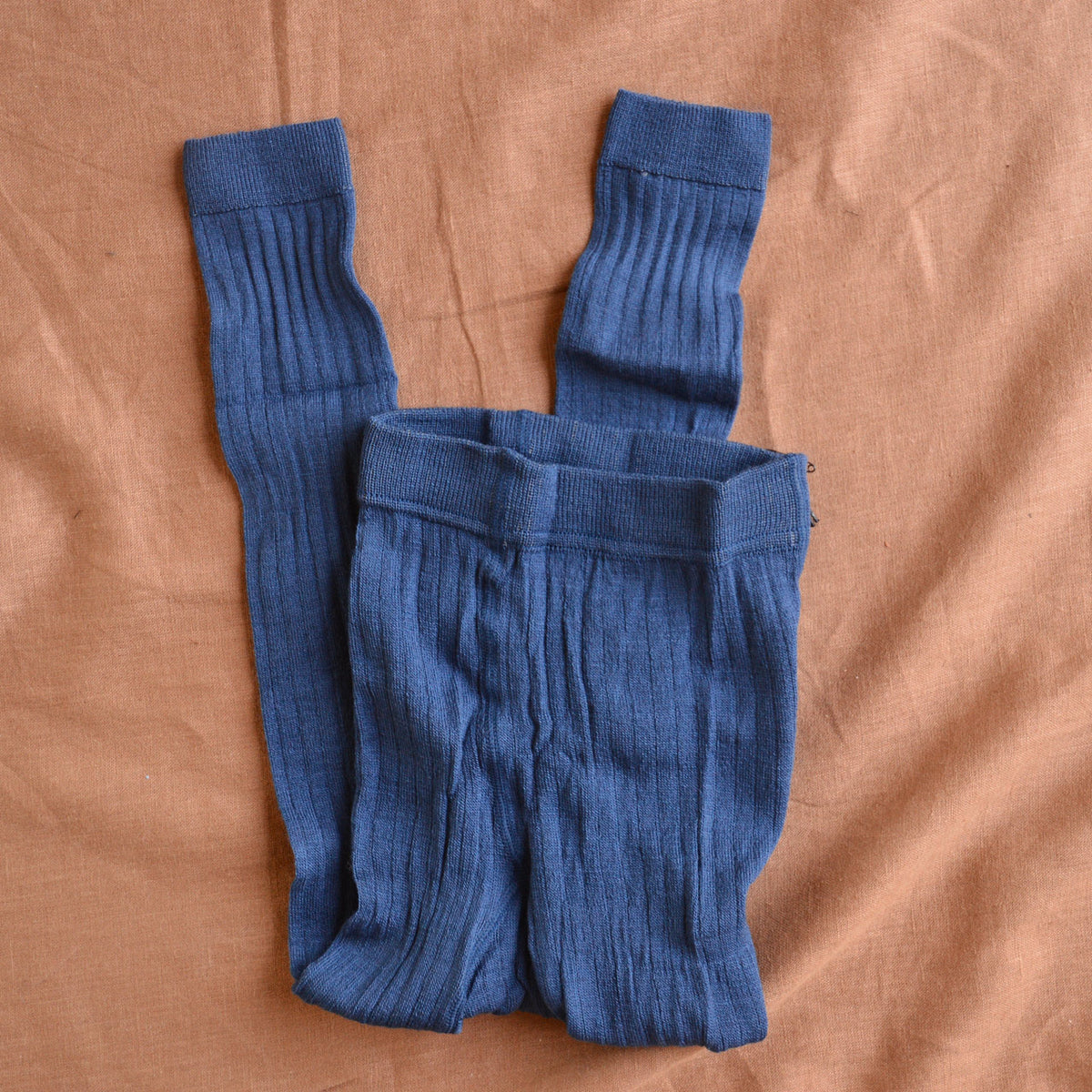 Ribbed Footless Tights in Organic Merino/Cotton (3-10y)
