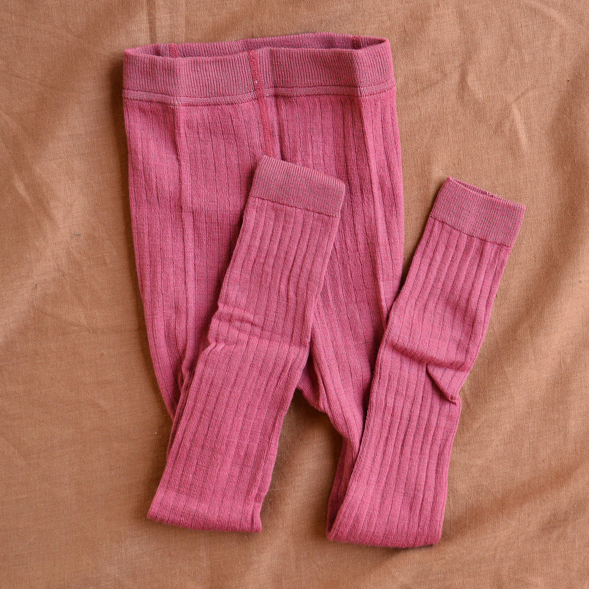 Ribbed Footless Tights in Organic Merino/Cotton (3-10y)