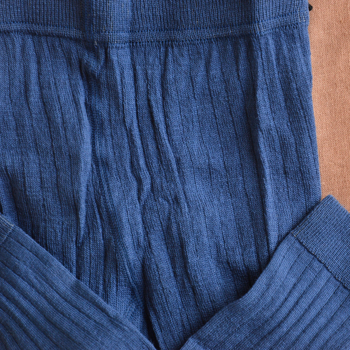 Ribbed Footless Tights in Organic Merino/Cotton (3-10y)